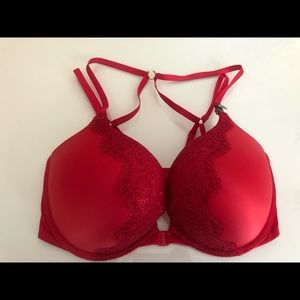 Victoria Secret red lace plunge bra